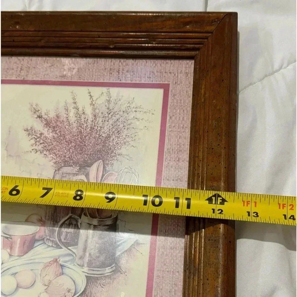 VTG Country Kitchen Baking Framed Picture Farmhouse Cottagecore Art Didtressed - Picture 8 of 9